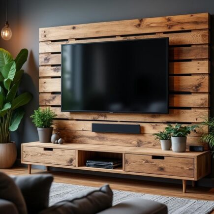 découvrez comment habiller votre mur avec une palette pour créer un support tv original et design. cette idée déco astucieuse allie style et praticité, tout en apportant une touche chaleureuse à votre intérieur. laissez-vous inspirer par nos conseils et astuces pour transformer votre salon en un espace moderne et accueillant.