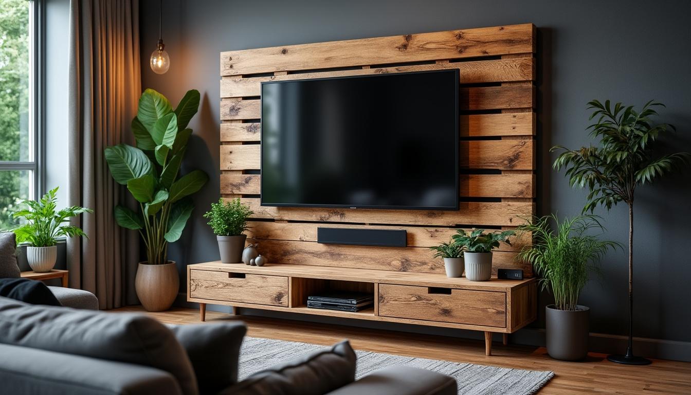 découvrez comment habiller votre mur avec une palette pour créer un support tv original et design. cette idée déco astucieuse allie style et praticité, tout en apportant une touche chaleureuse à votre intérieur. laissez-vous inspirer par nos conseils et astuces pour transformer votre salon en un espace moderne et accueillant.