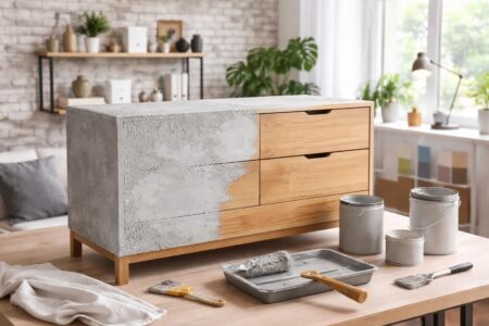découvrez comment appliquer une peinture effet béton sur vos meubles pour leur donner un style loft moderne et tendance. suivez nos étapes simples pour un résultat professionnel et élégant.