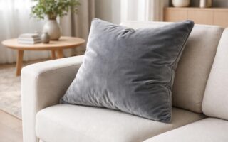 découvrez notre coussin en velours gris, l'accessoire parfait pour ajouter une touche de douceur et d'élégance à votre salon contemporain.
