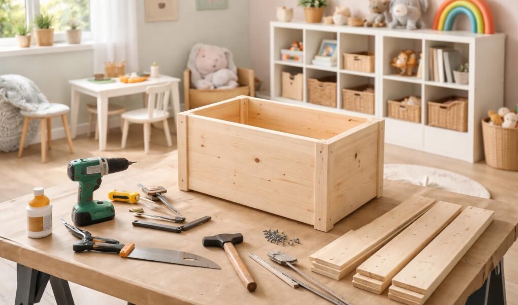 découvrez notre tutoriel diy pour fabriquer un coffre à jouets pratique et esthétique, idéal pour garder la chambre des enfants bien rangée.