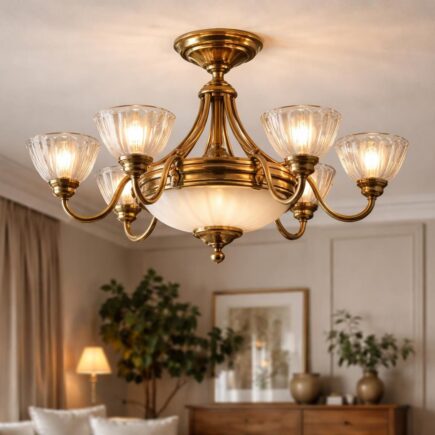 découvrez notre plafonnier vintage en laiton, une touche élégante et rétro qui apporte le charme du métal doré à votre décoration intérieure.