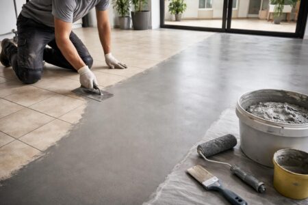 découvrez comment rénover votre sol en carrelage avec du béton ciré grâce à notre guide étape par étape pour un intérieur moderne et élégant.