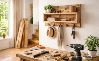 apprenez à fabriquer une étagère murale en palette grâce à notre tutoriel diy simple et pratique, idéal pour décorer et organiser votre entrée avec style.
