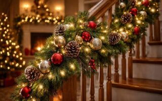 découvrez nos idées créatives pour décorer votre rampe d'escalier avec une guirlande sapin et créer une ambiance de noël magique et chaleureuse.