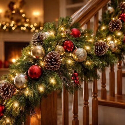 découvrez nos idées créatives pour décorer votre rampe d'escalier avec une guirlande sapin et créer une ambiance de noël magique et chaleureuse.