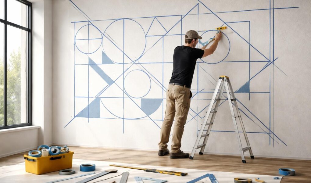 découvrez comment créer des motifs géométriques parfaits avec la peinture graphique murale grâce à nos conseils pratiques et techniques faciles à suivre.