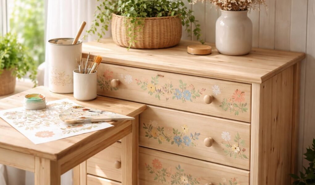 découvrez comment personnaliser facilement vos commodes en bois avec nos pochoirs pour meubles, une astuce simple et créative pour un rendu unique.