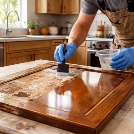 redonnez vie à vos meubles de cuisine avec notre résine de rénovation. renovation facile et économique pour des façades comme neuves, sans changer tout votre mobilier.