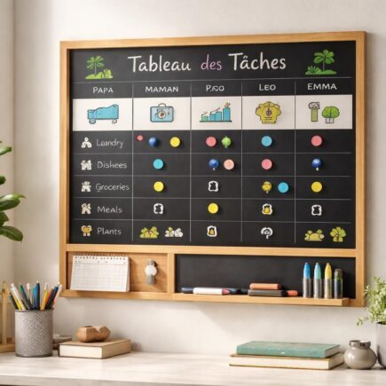 découvrez notre tableau de répartition des tâches ménagères, un outil pratique et déco pour organiser efficacement les corvées à la maison en toute simplicité.