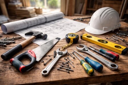 découvrez notre liste complète des outils essentiels pour la construction d'une maison, idéale pour les professionnels comme pour les amateurs du bricolage.