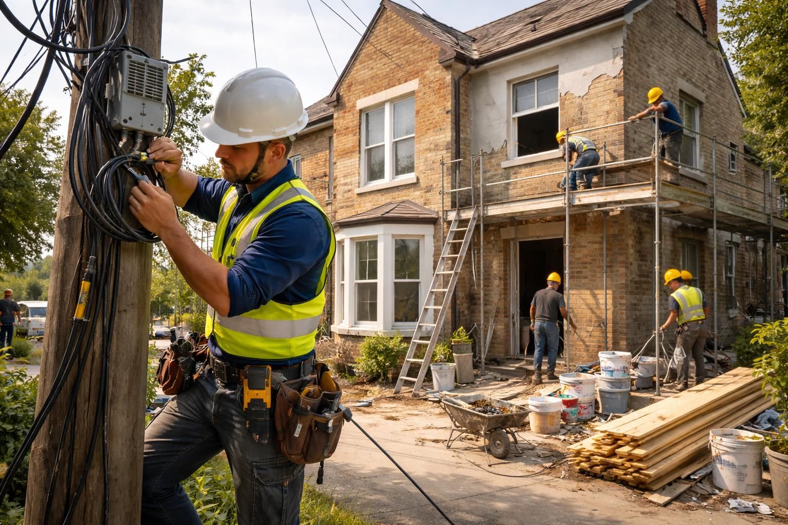 découvrez nos services de rénovation de maison alliant modernité et confort, avec une installation professionnelle de ligne téléphonique pour une connexion optimale.