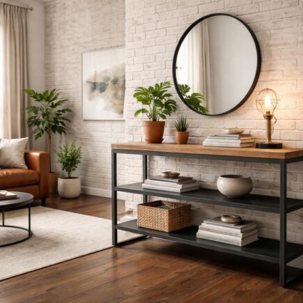 découvrez comment aménager votre salon avec une console au style industriel chic, alliant design tendance et fonctionnalité pour un intérieur moderne et accueillant.