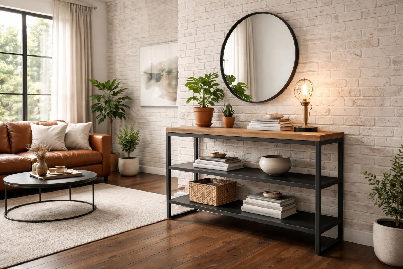 découvrez comment aménager votre salon avec une console au style industriel chic, alliant design tendance et fonctionnalité pour un intérieur moderne et accueillant.
