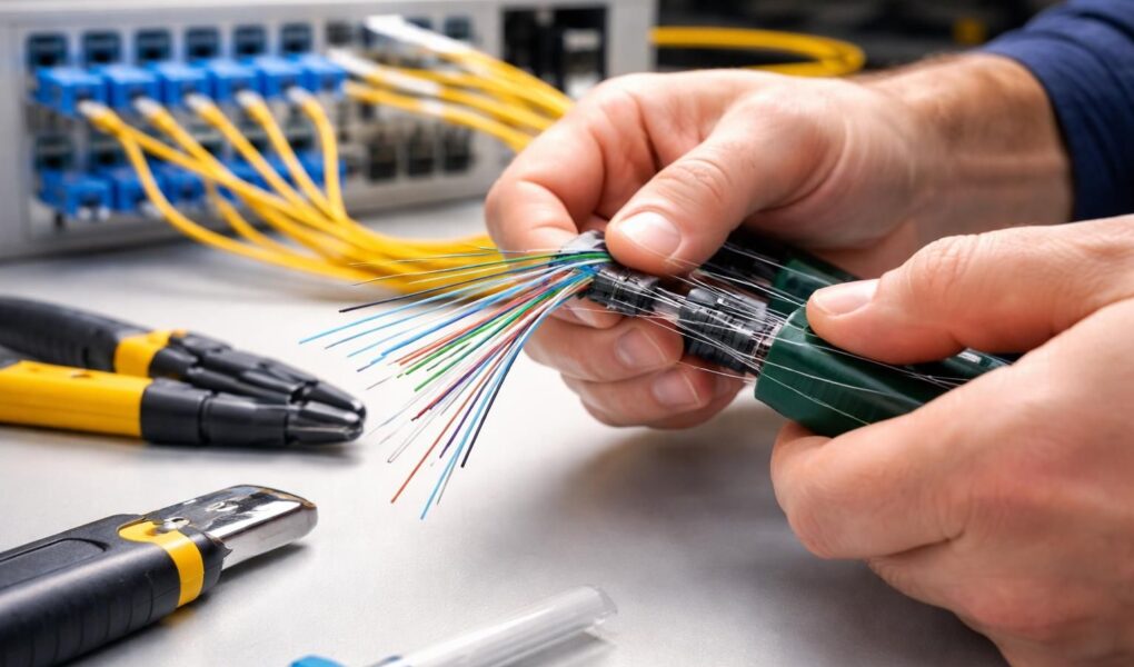 découvrez comment interpréter le code couleur de la fibre optique pour réussir le raccordement internet de votre installation.
