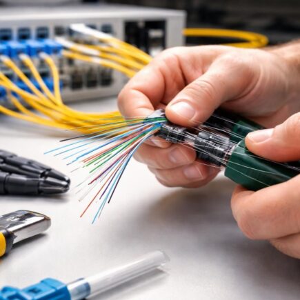 découvrez comment interpréter le code couleur de la fibre optique pour réussir le raccordement internet de votre installation.