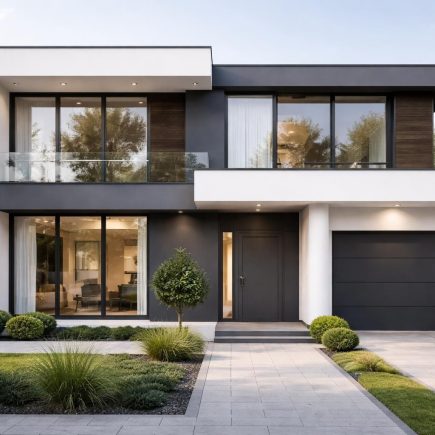 découvrez comment associer élégance et modernité avec une façade de maison aux tons blanc et gris anthracite, pour un rendu chic et contemporain.
