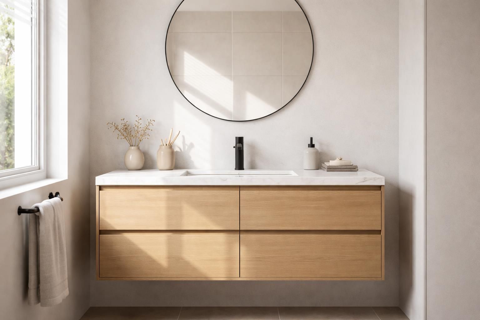 découvrez la hauteur idéale du plan de travail en salle de bain selon les normes pour allier confort et fonctionnalité dans votre espace.