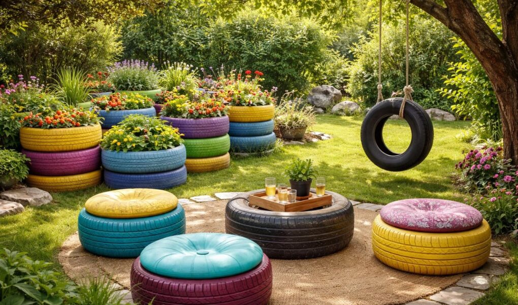 découvrez des idées créatives et écologiques pour recycler vos vieux pneus en objets déco pour embellir votre jardin facilement et à petit prix.