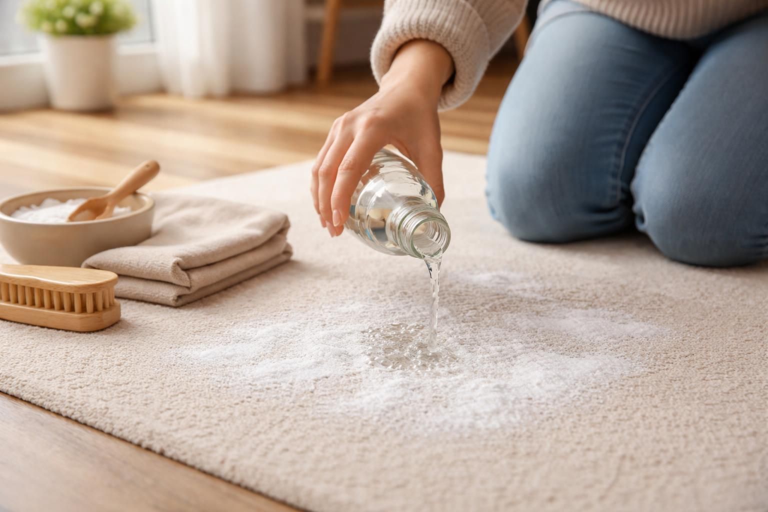 apprenez à nettoyer efficacement votre tapis avec du vinaigre blanc et du bicarbonate de soude. découvrez le bon dosage à utiliser et les limites de ces méthodes naturelles pour un tapis propre et bien entretenu.
