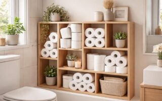 découvrez comment transformer le rangement pour papier toilette en un élément déco original et pratique pour sublimer votre salle de bain.