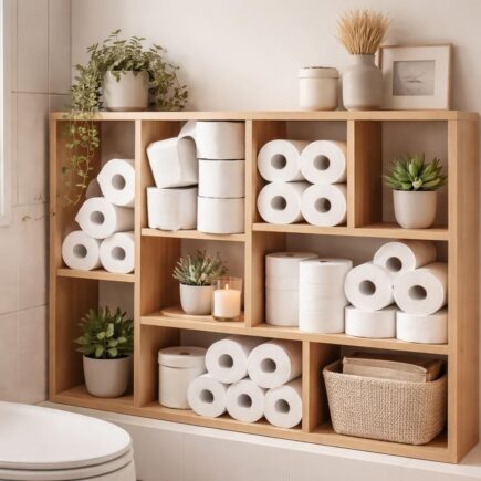 découvrez comment transformer le rangement pour papier toilette en un élément déco original et pratique pour sublimer votre salle de bain.