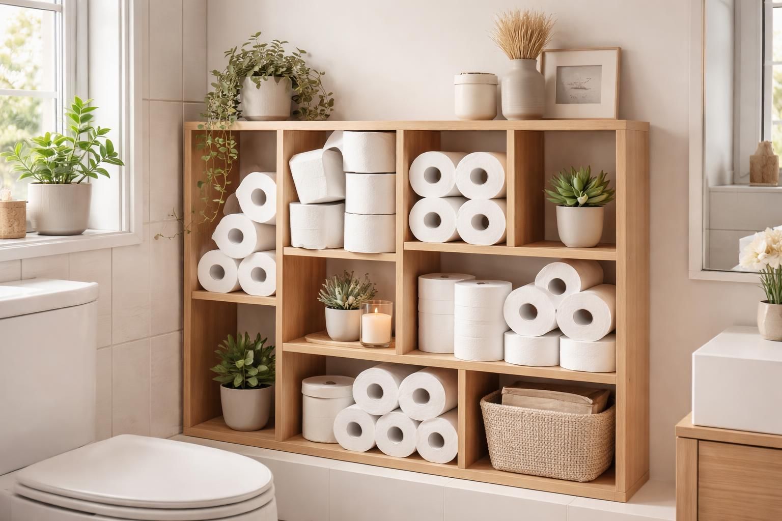 découvrez comment transformer le rangement pour papier toilette en un élément déco original et pratique pour sublimer votre salle de bain.