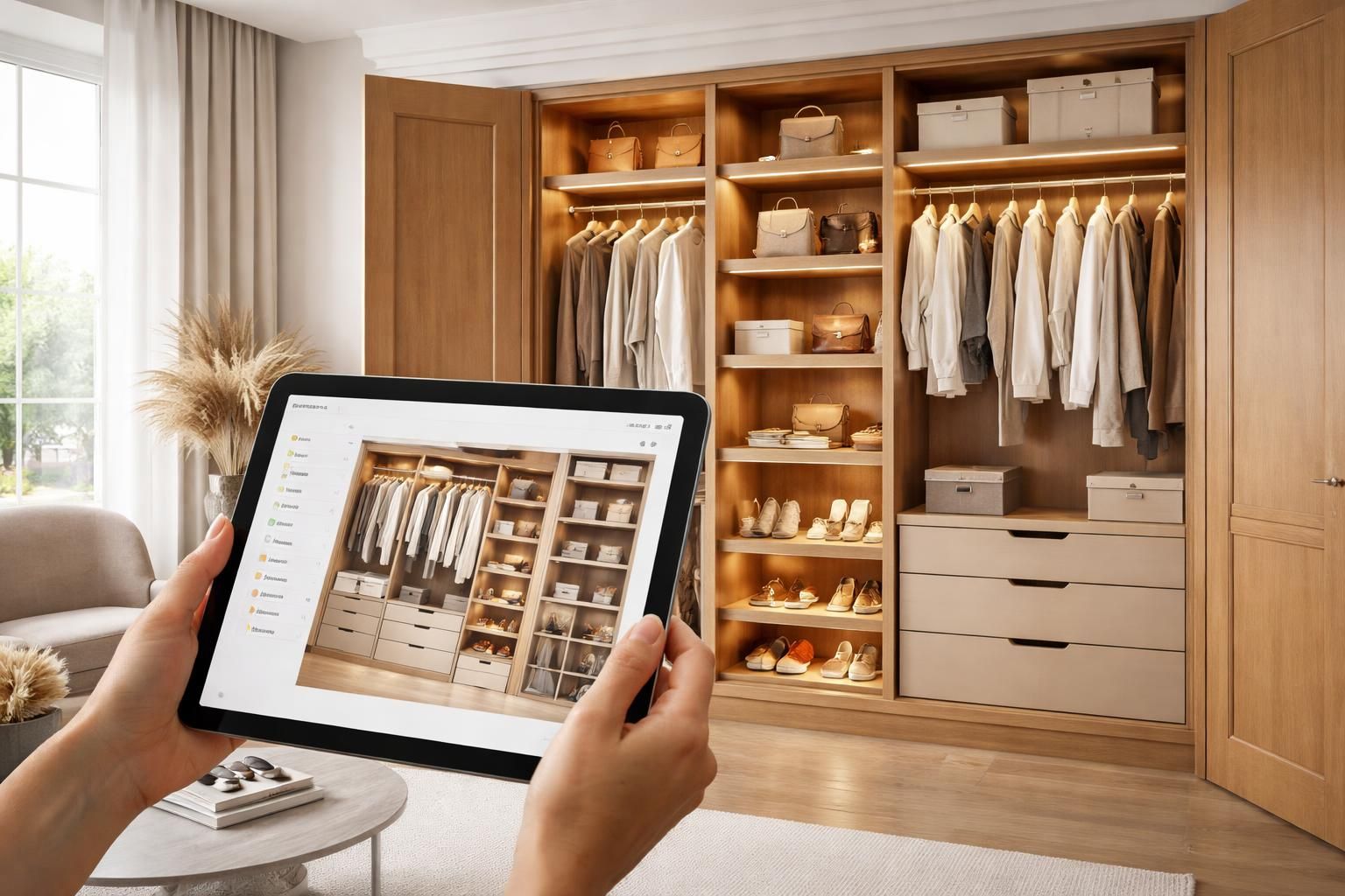 découvrez comment transformer facilement un placard en dressing grâce à une tablette tactile pour un rangement optimisé et moderne.