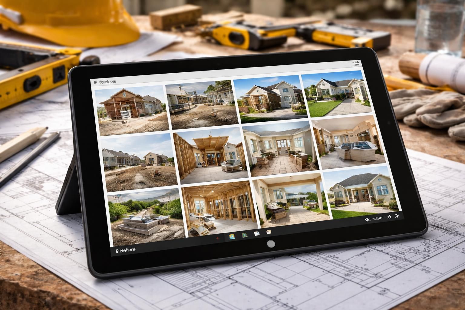 organisez et triez facilement vos photos avant/après directement sur votre tablette windows 10 pour un suivi efficace de vos dossiers chantier.