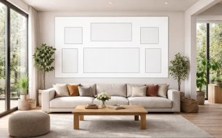 découvrez comment simuler facilement l’emplacement de vos cadres dans le salon à l’aide d’un écran de projection, pour un agencement parfait et harmonieux.