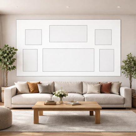 découvrez comment simuler facilement l’emplacement de vos cadres dans le salon à l’aide d’un écran de projection, pour un agencement parfait et harmonieux.